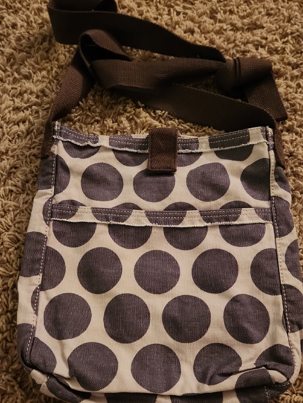 Thirty-One Canvas Polka Dot Crossbody Bag